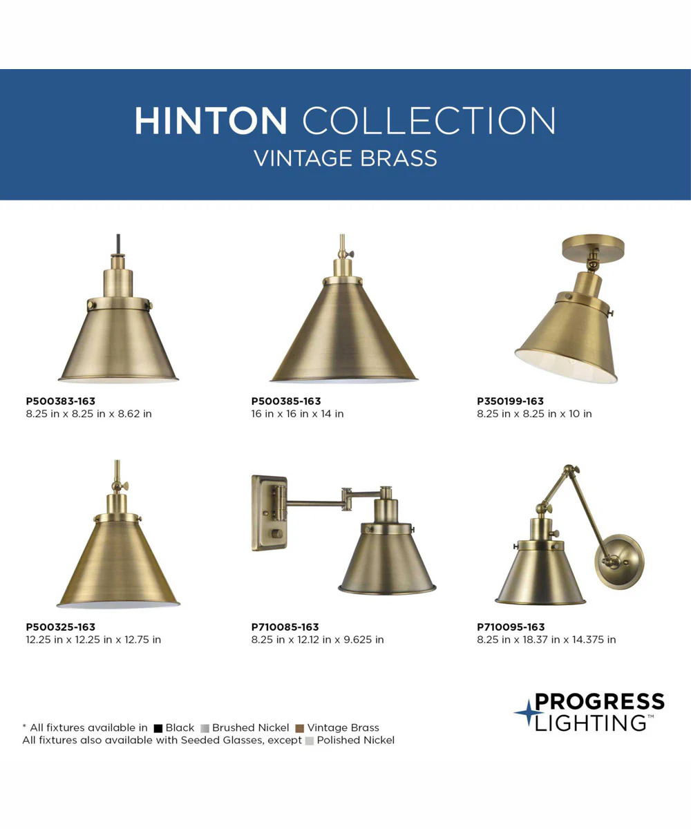 Hinton 1-Light Modern Farmhouse Pendant Vintage Brass - Image 6