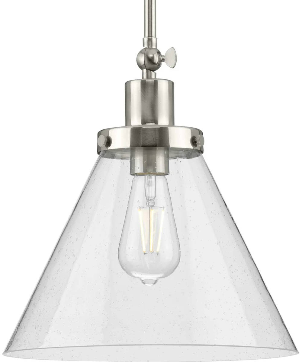 Hinton 1-Light Seeded Glass Vintage Style Hanging Pendant Light Brushed Nickel