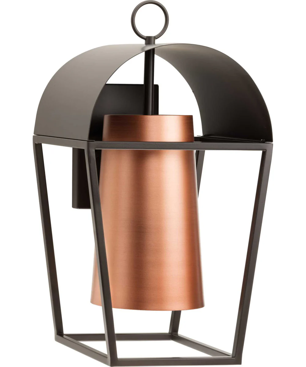 Hutchence 1-Light with Antique Copper Transitional Outdoor Large Wall Lantern Antique Bronze