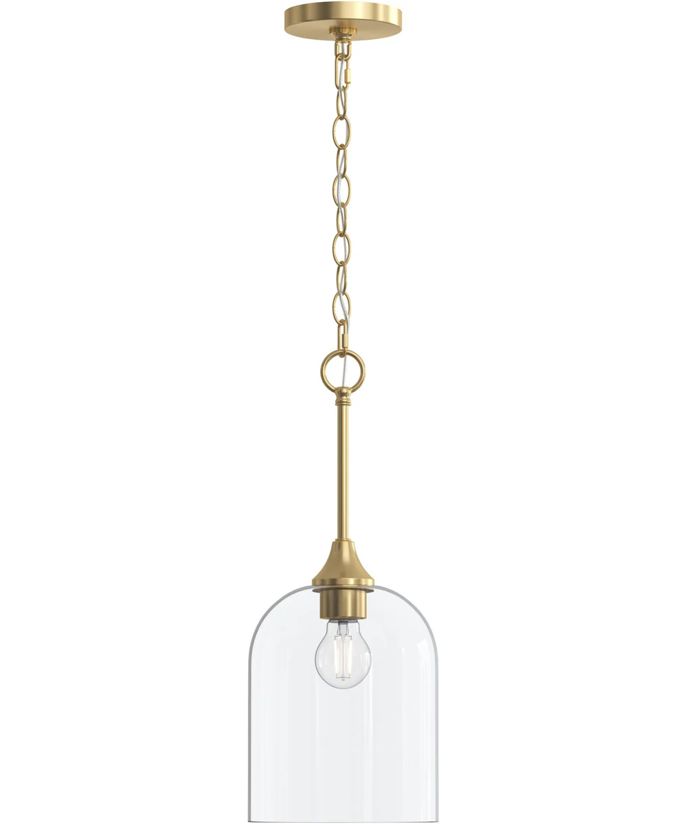 Ilia 1-Light Pendant with Clear Glass Shade Brushed Gold - Image 6