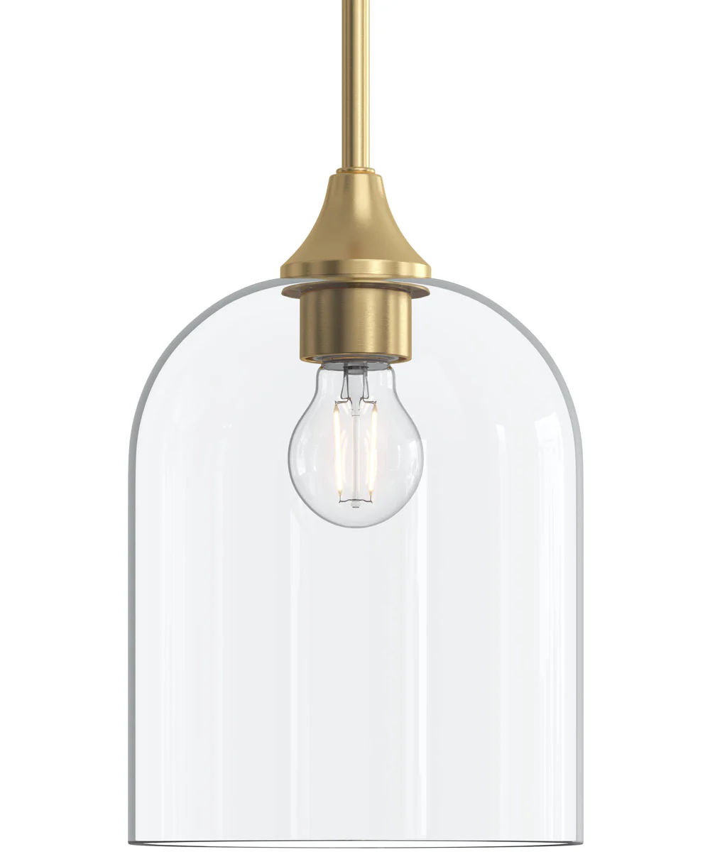Ilia 1-Light Pendant with Clear Glass Shade Brushed Gold - Image 7