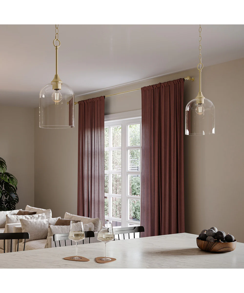Ilia 1-Light Pendant with Clear Glass Shade Brushed Gold - Image 9