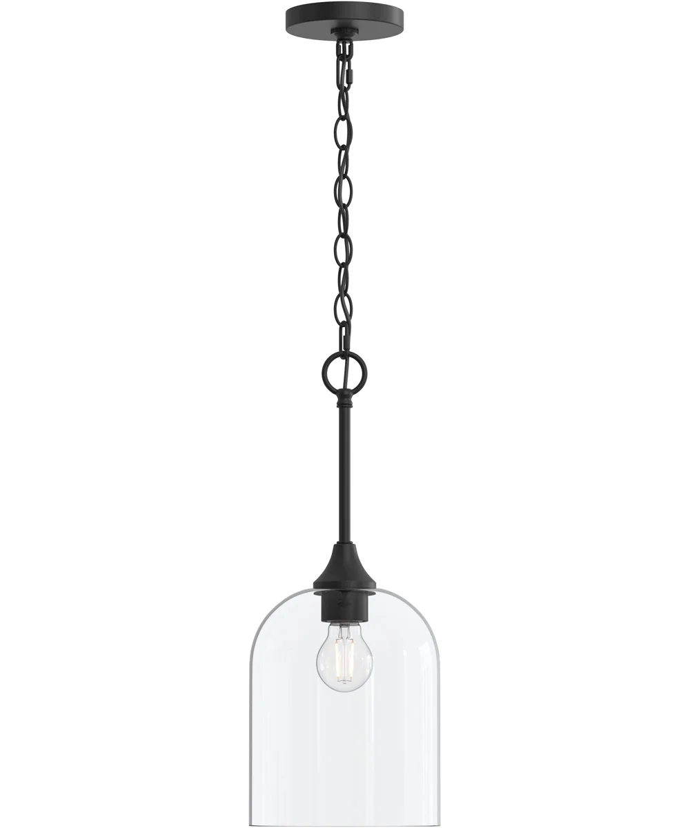 Ilia 1-Light Pendant with Clear Glass Shade Matte Black - Image 6