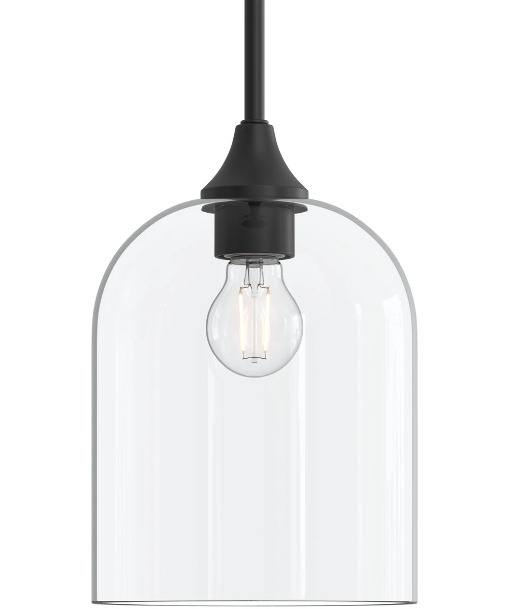 Ilia 1-Light Pendant with Clear Glass Shade Matte Black - Image 7