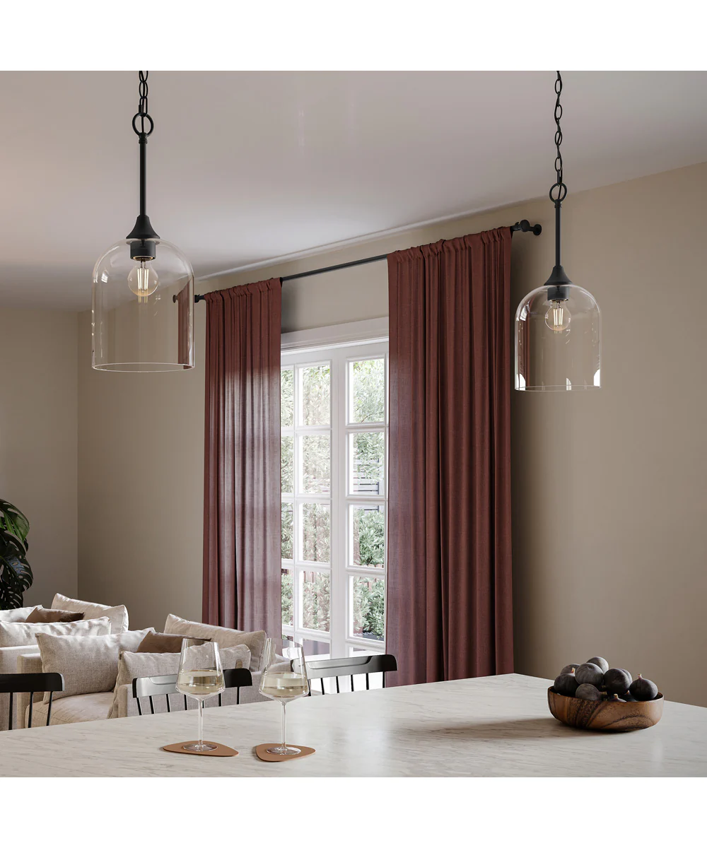 Ilia 1-Light Pendant with Clear Glass Shade Matte Black - Image 9