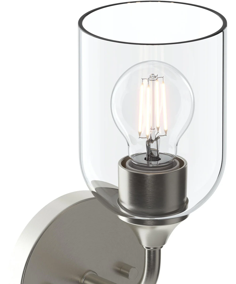 Ilia 1-Light Wall Sconce with Clear Glass Shade Brushed Nickel - Image 3