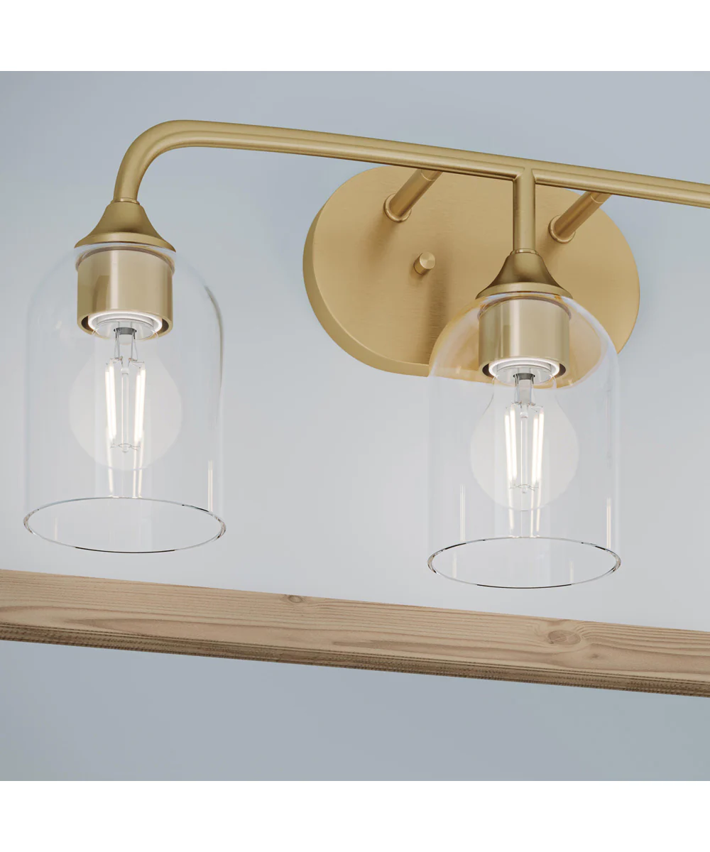 Ilia 3-Light Bath Vanity with Clear Glass Shade Brushed Gold - Image 10