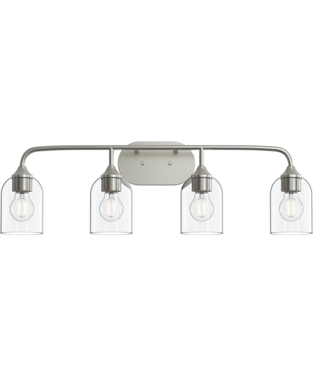 Ilia 4-Light Bath Vanity with Clear Glass Shade Brushed Nickel - Image 5