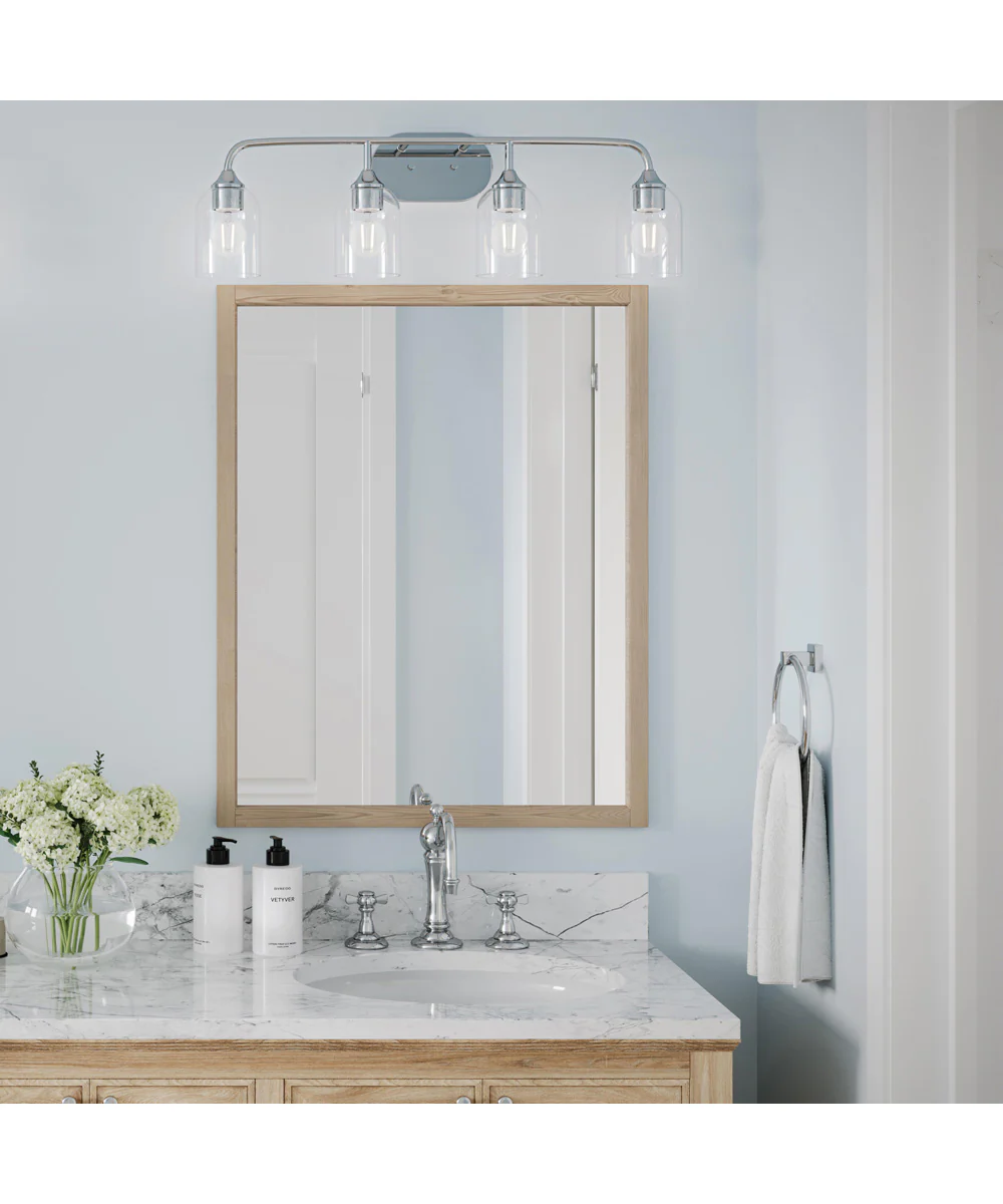 Ilia 4-Light Bath Vanity with Clear Glass Shade Polished Chrome - Image 2