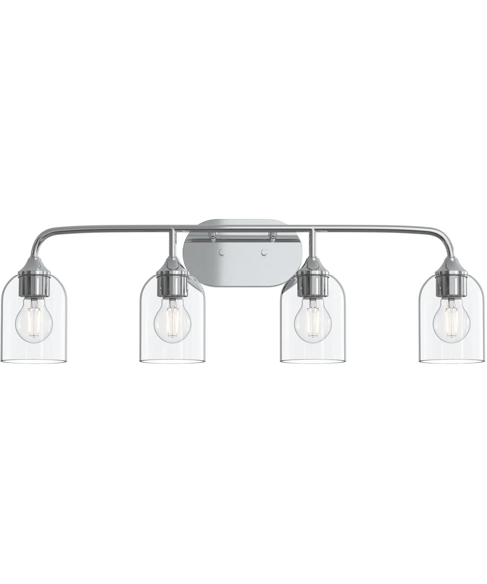 Ilia 4-Light Bath Vanity with Clear Glass Shade Polished Chrome - Image 5