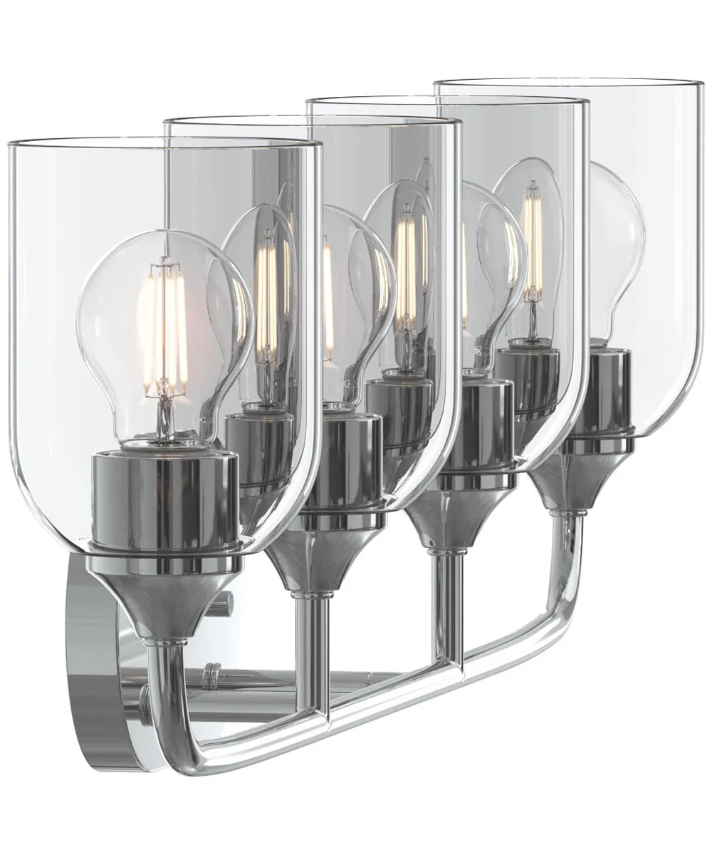 Ilia 4-Light Bath Vanity with Clear Glass Shade Polished Chrome - Image 7