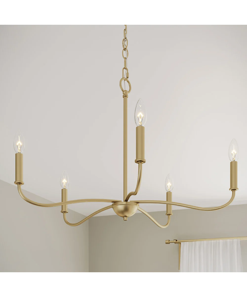 Ilia 5-Light Chandelier Brushed Gold - Image 9