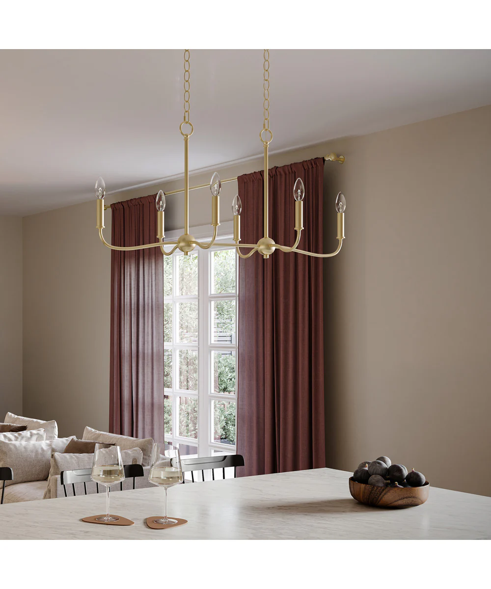 Ilia 6-Light Island Chandelier Brushed Gold - Image 2
