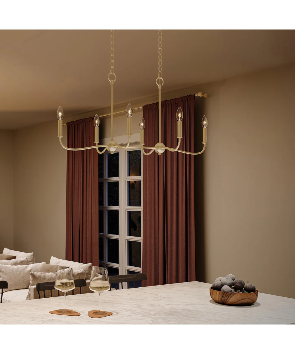 Ilia 6-Light Island Chandelier Brushed Gold - Image 3