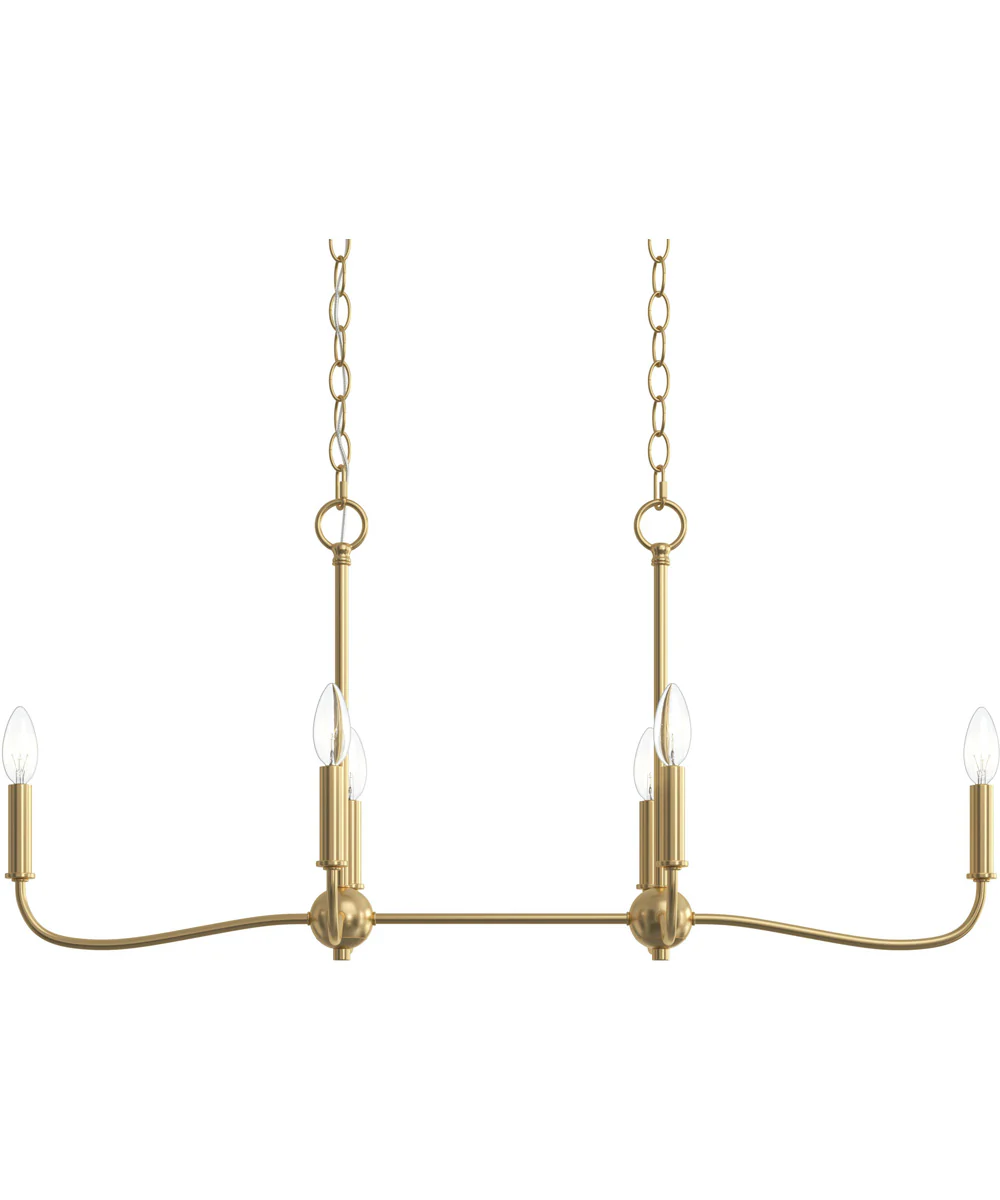 Ilia 6-Light Island Chandelier Brushed Gold - Image 5