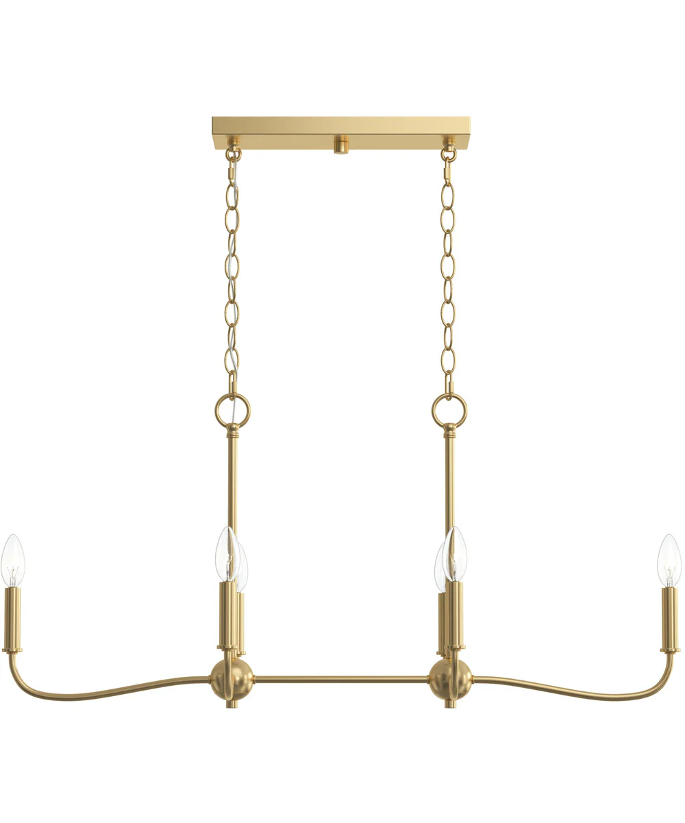 Ilia 6-Light Island Chandelier Brushed Gold - Image 7
