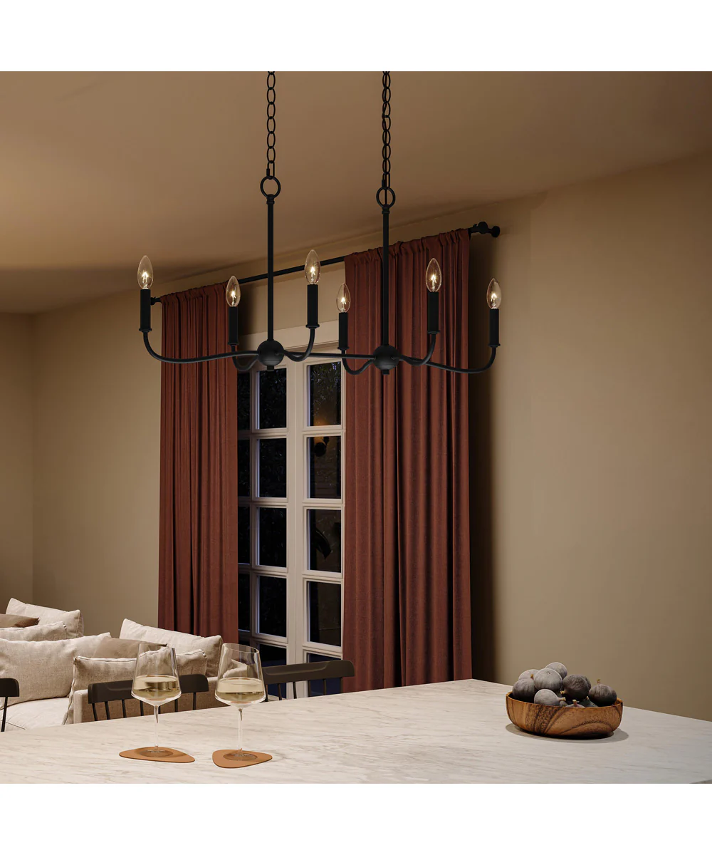 Ilia 6-Light Island Chandelier Matte Black - Image 3