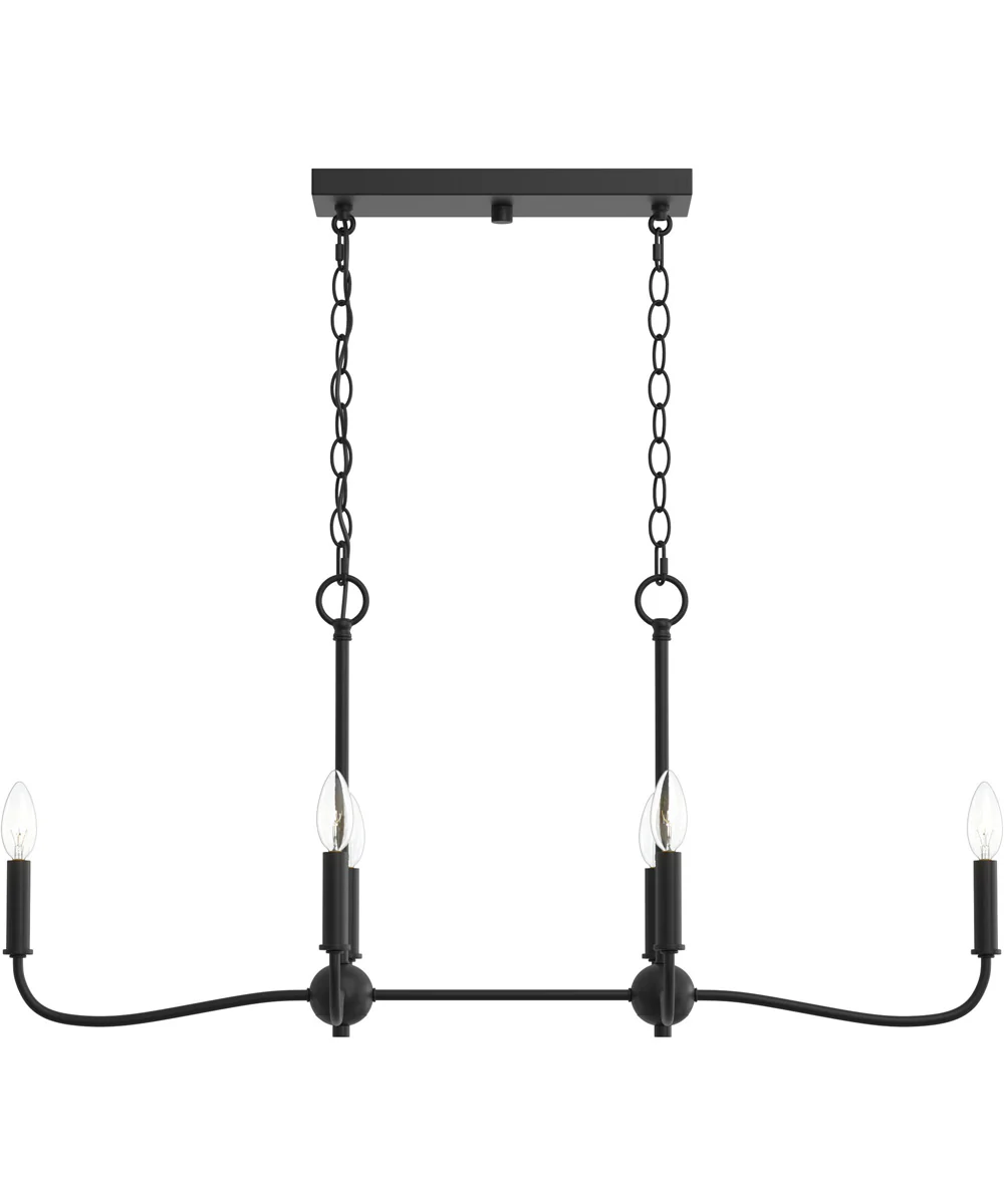 Ilia 6-Light Island Chandelier Matte Black - Image 7