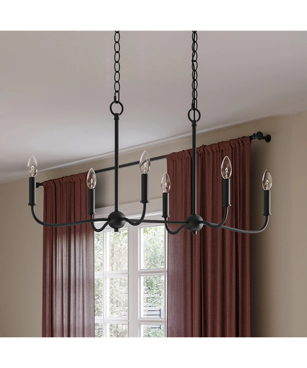 Ilia 6-Light Island Chandelier Matte Black - Image 9
