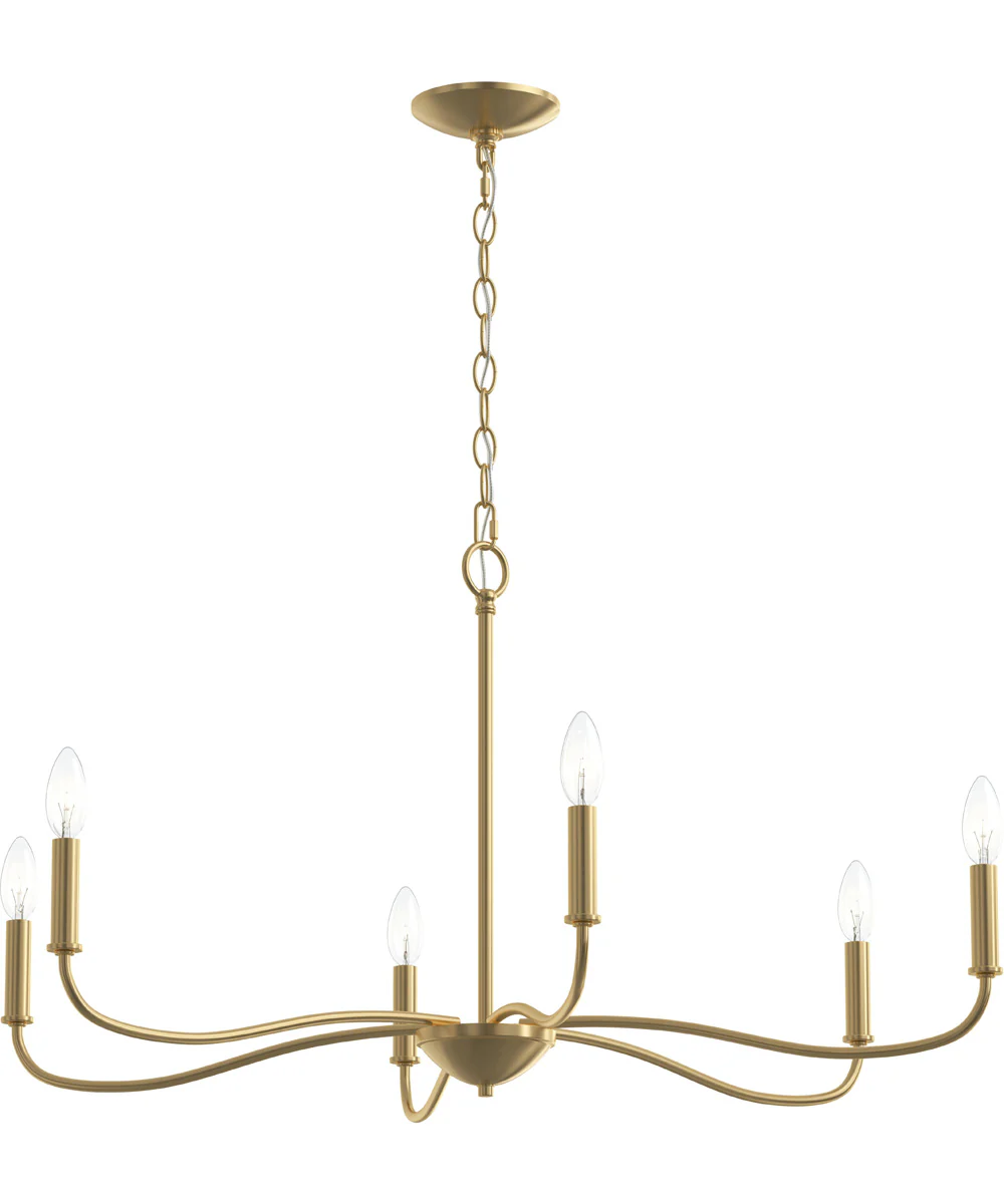 Ilia 6-Light Large Chandelier Brushed Gold