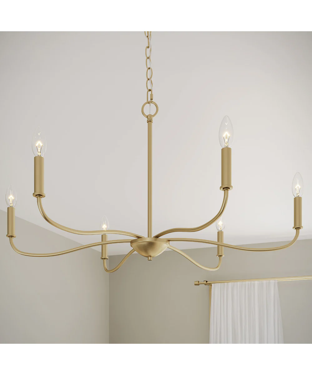 Ilia 6-Light Large Chandelier Brushed Gold - Image 10