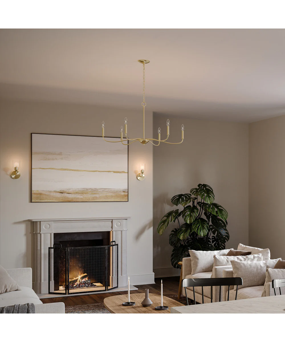 Ilia 6-Light Large Chandelier Brushed Gold - Image 2
