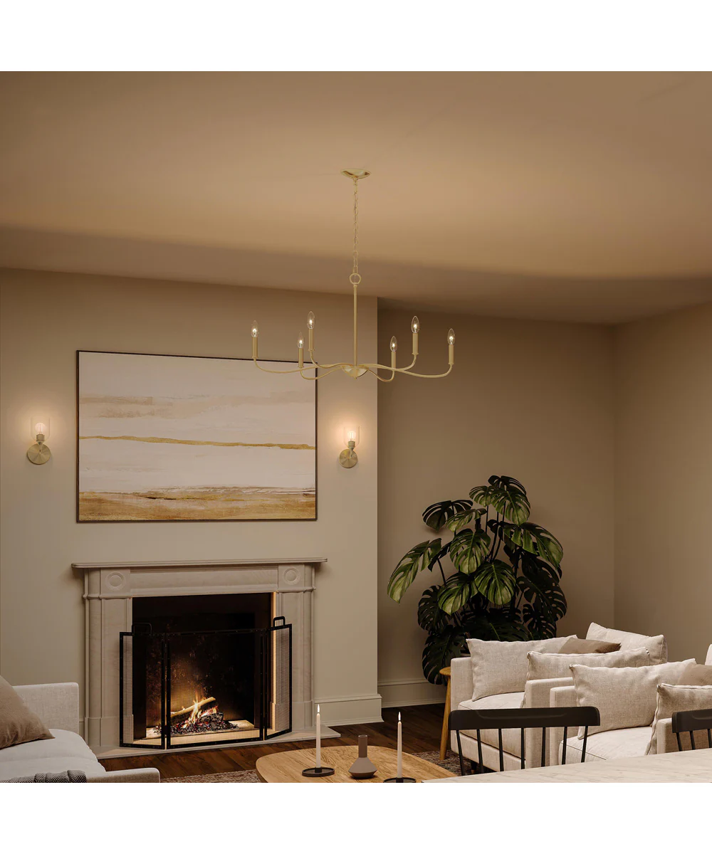 Ilia 6-Light Large Chandelier Brushed Gold - Image 3