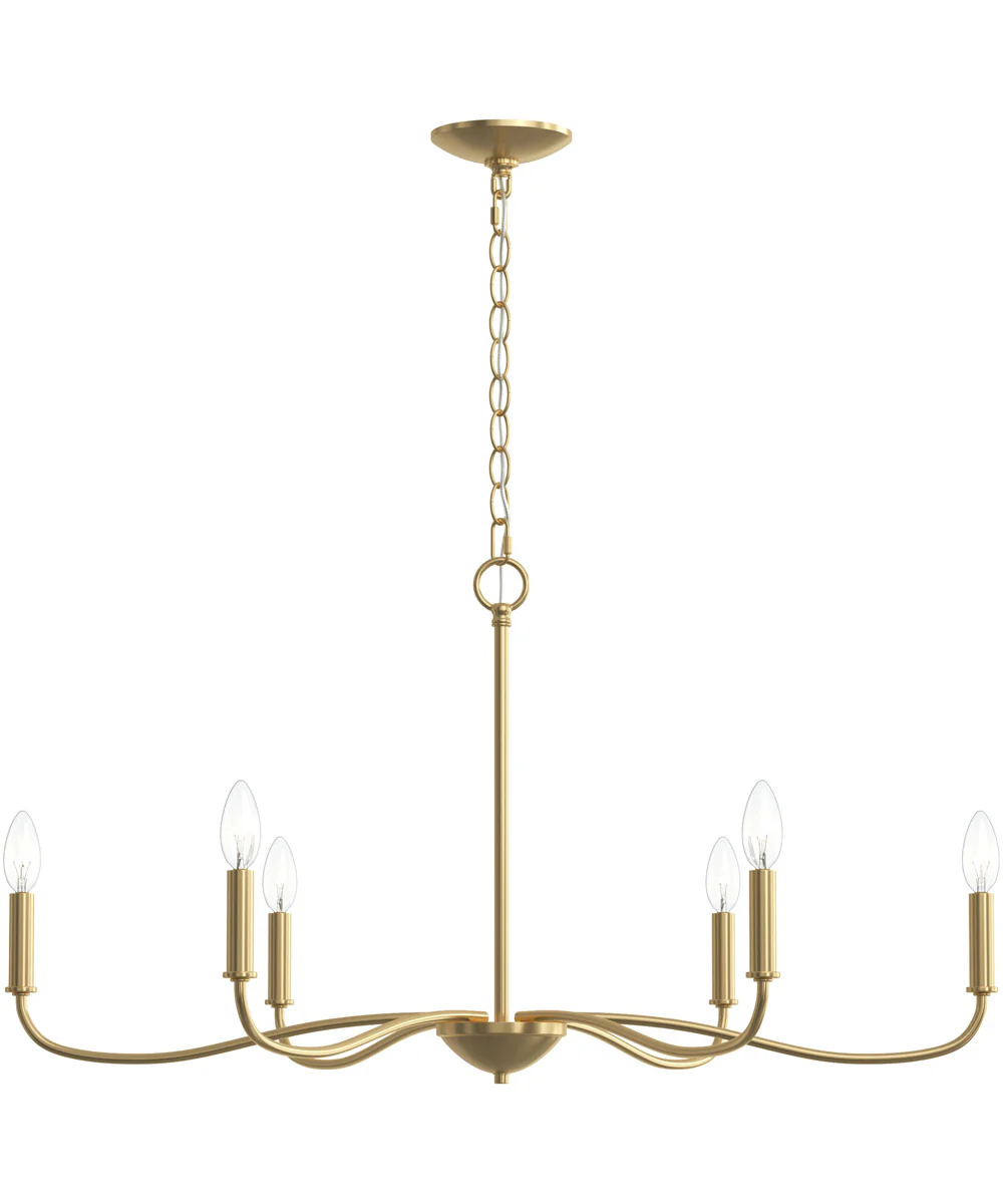 Ilia 6-Light Large Chandelier Brushed Gold - Image 6