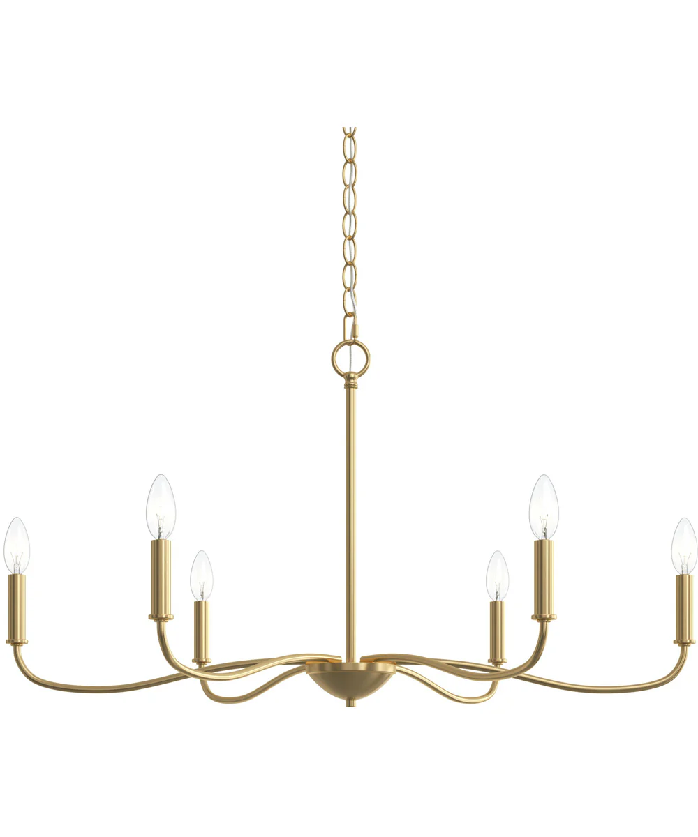 Ilia 6-Light Large Chandelier Brushed Gold - Image 7