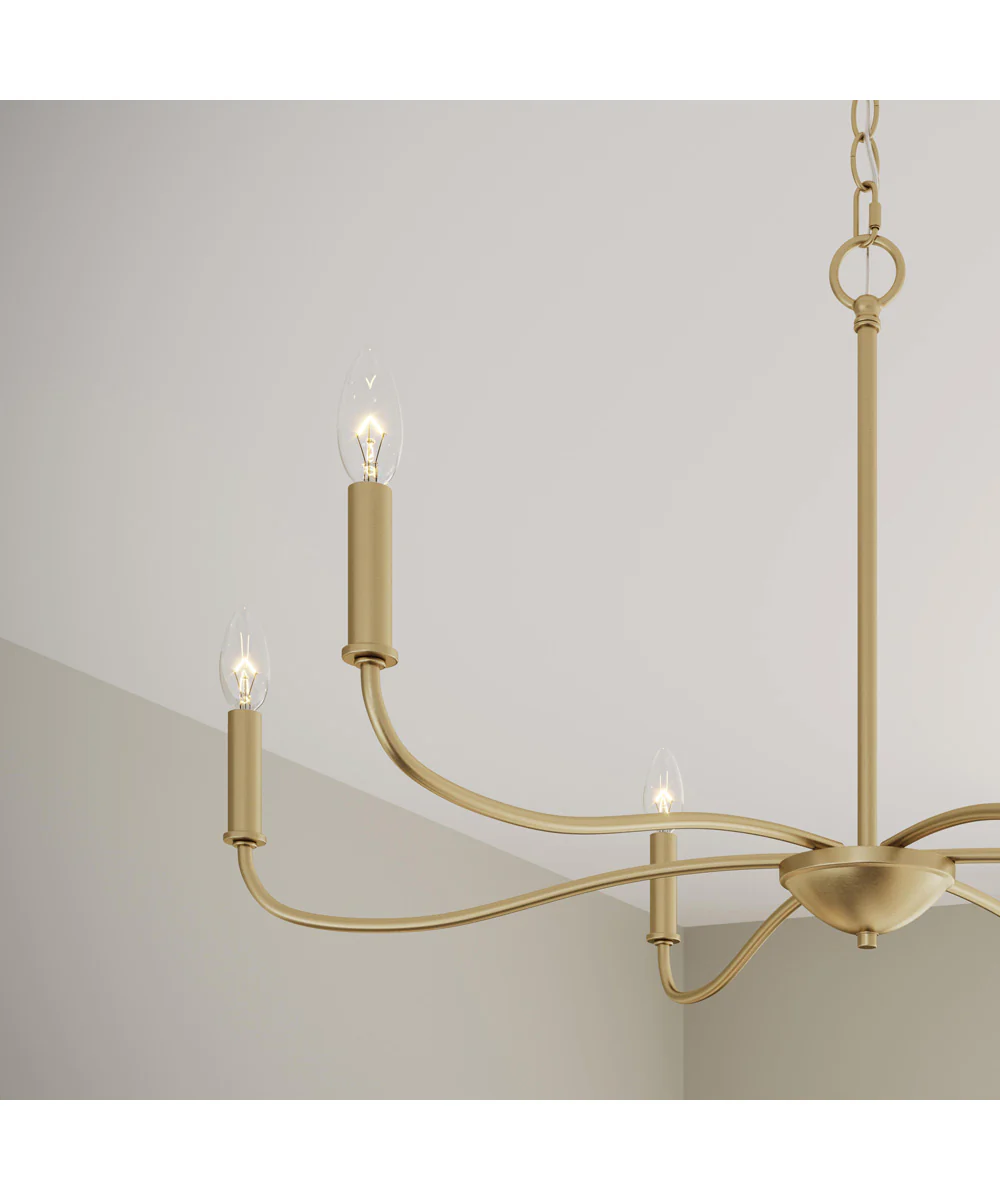 Ilia 6-Light Large Chandelier Brushed Gold - Image 9