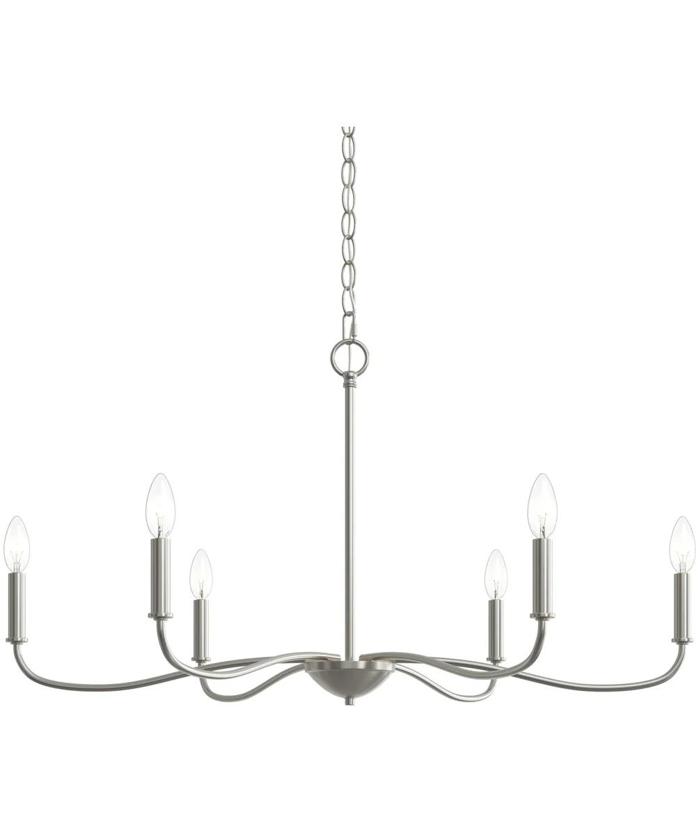 Ilia 6-Light Large Chandelier Brushed Nickel - Image 7