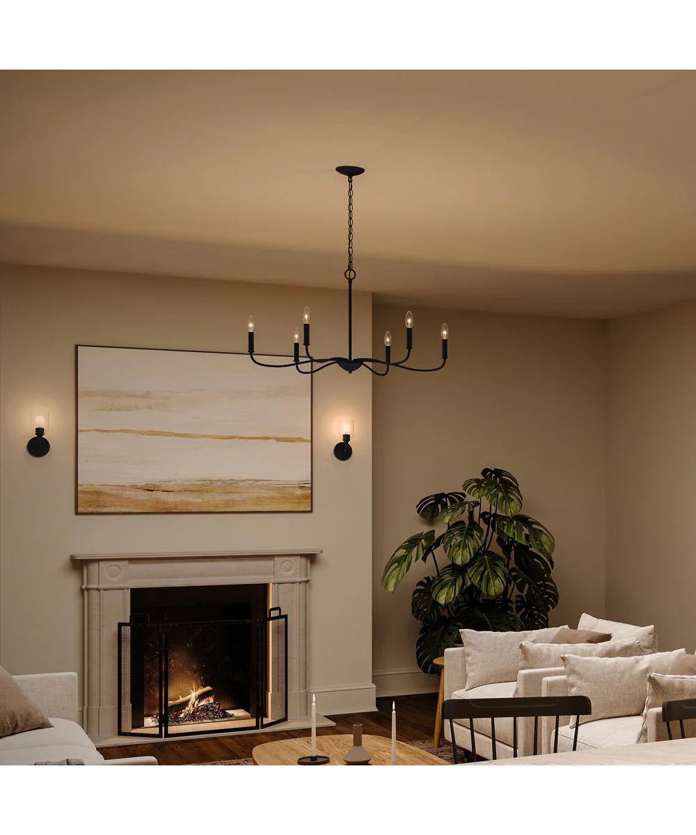 Ilia 6-Light Large Chandelier Matte Black - Image 3