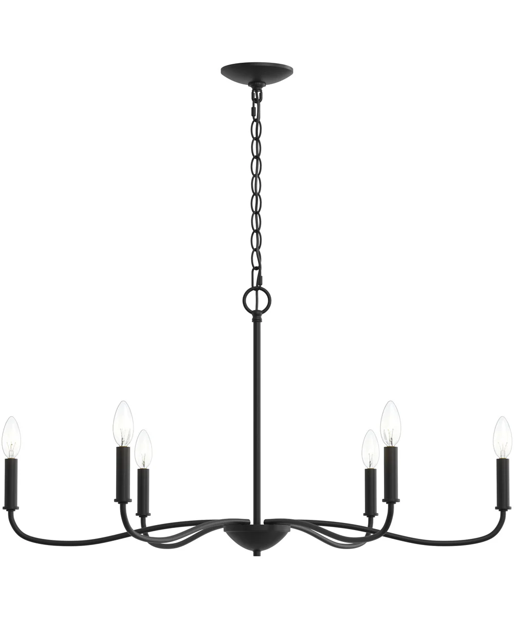 Ilia 6-Light Large Chandelier Matte Black - Image 6