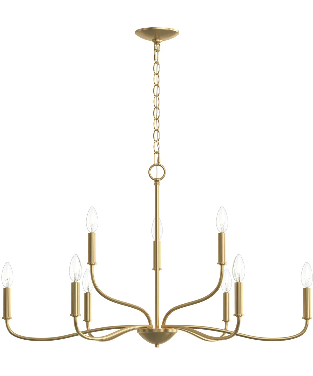 Ilia 9-Light Two-Tier Chandelier Brushed Gold - Image 5