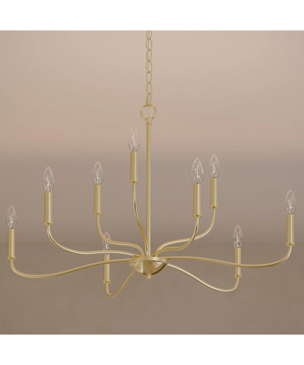 Ilia 9-Light Two-Tier Chandelier Brushed Gold - Image 7