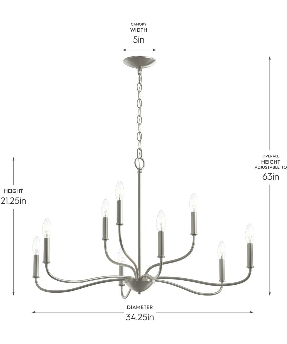 Ilia 9-Light Two-Tier Chandelier Brushed Nickel - Image 2