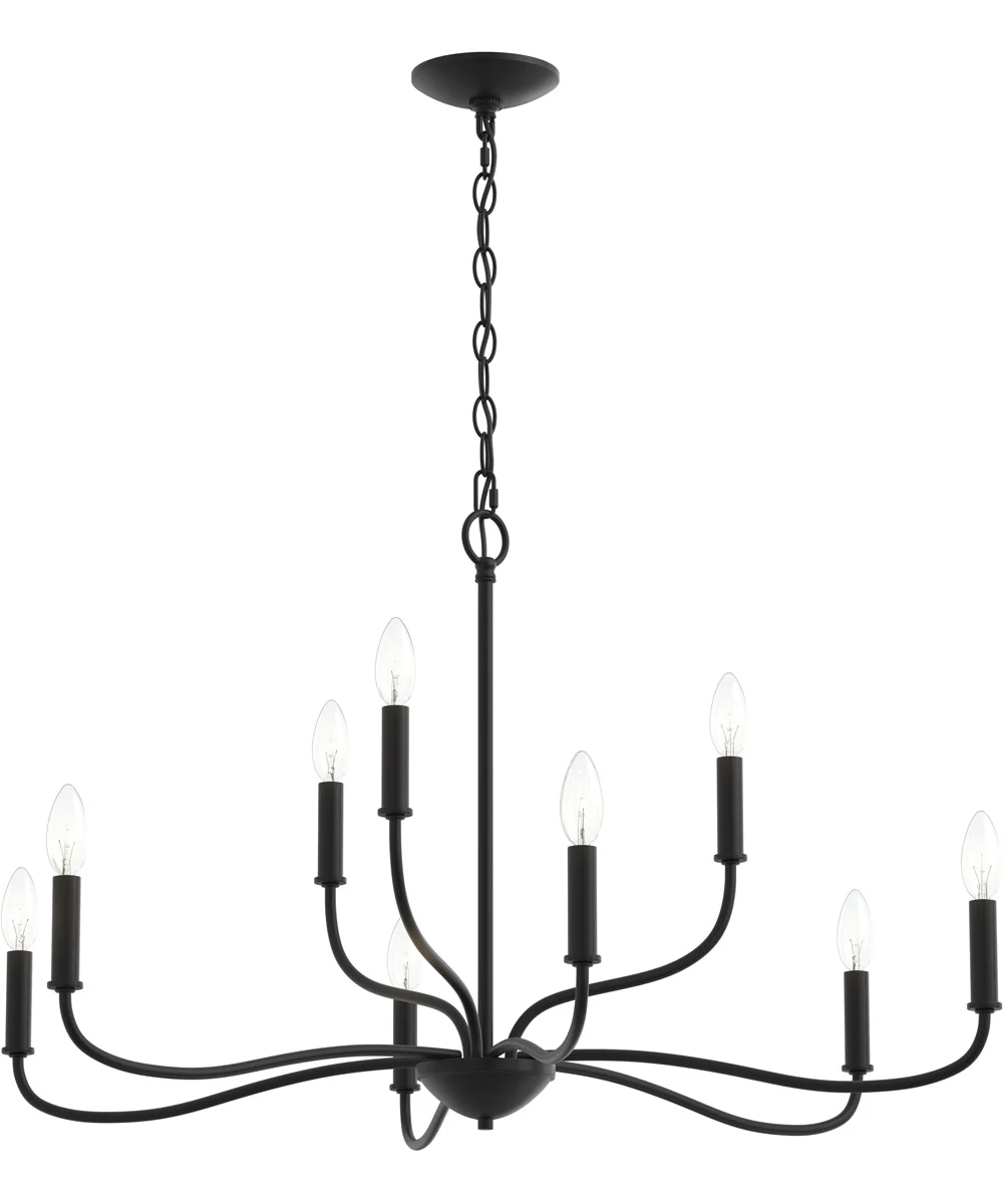 Ilia 9-Light Two-Tier Chandelier Matte Black