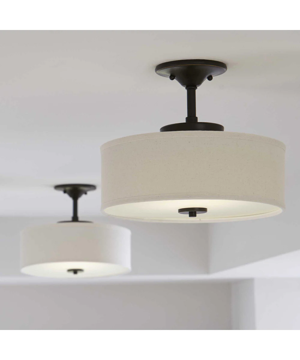 Inspire 1-Light 13" LED Semi-Flush Mount Antique Bronze - Image 3