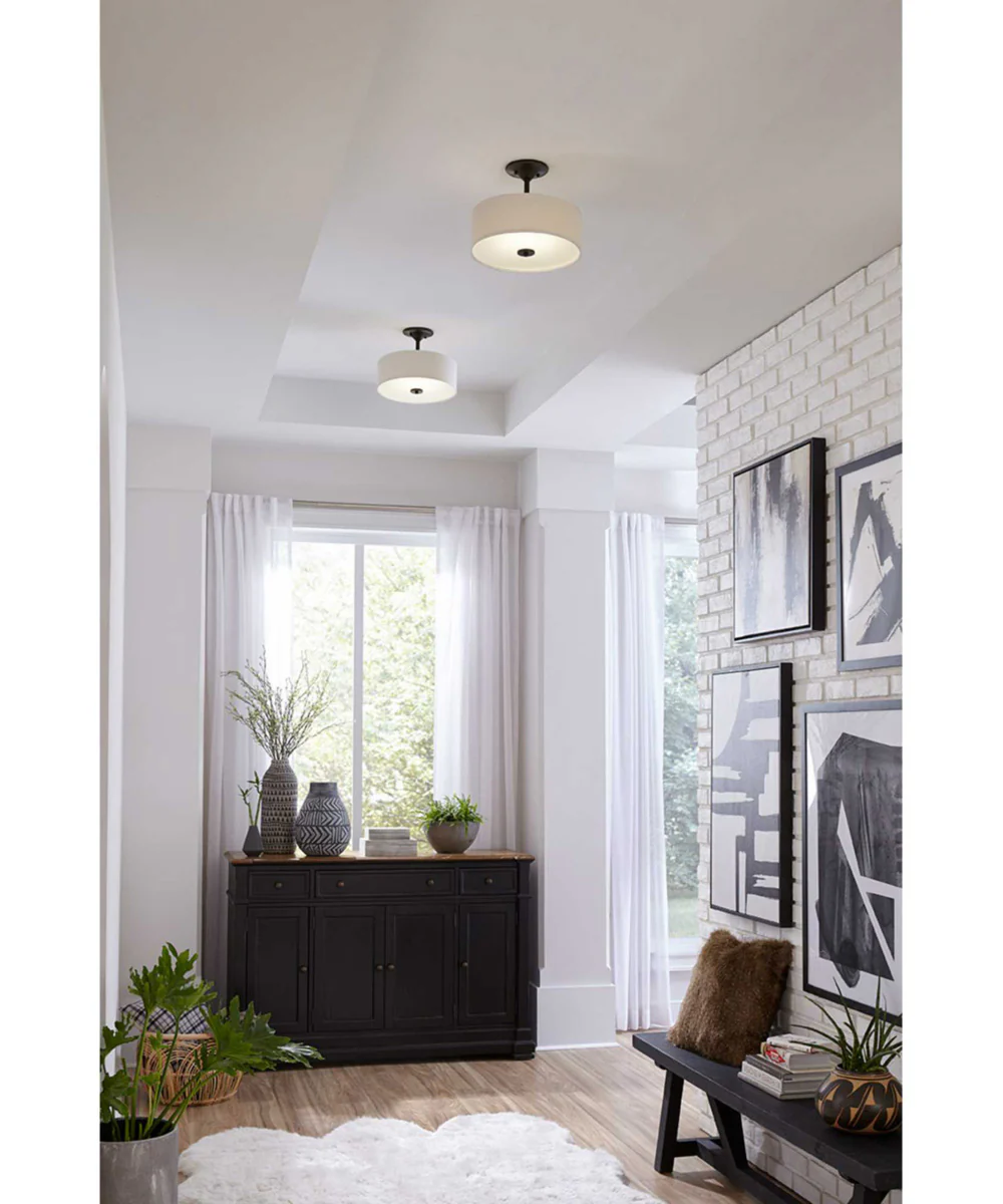 Inspire 1-Light 13" LED Semi-Flush Mount Antique Bronze - Image 4