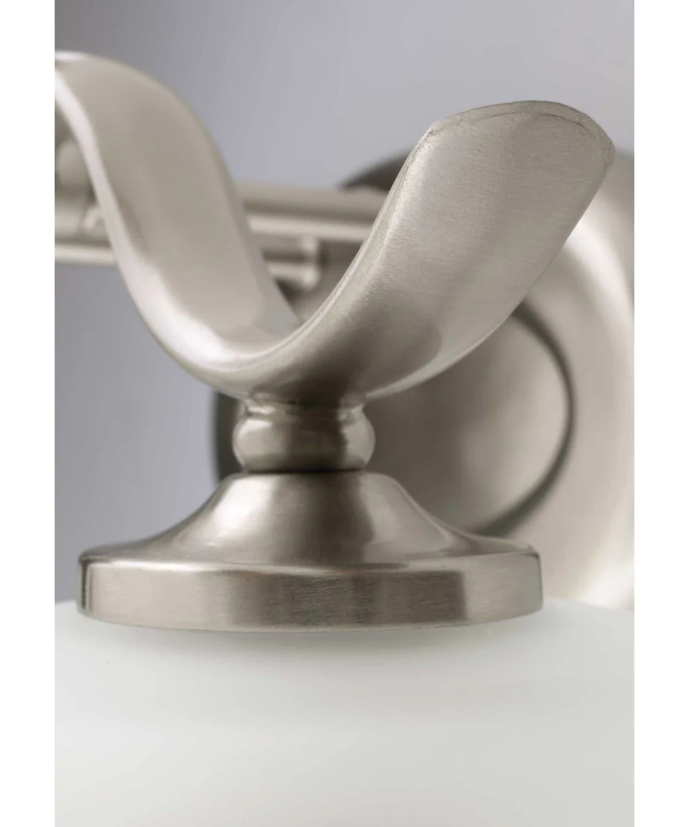 Inspire 2-Light Etched Glass Traditional Bath Vanity Light Brushed Nickel - Image 6