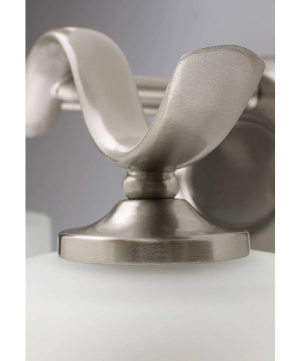 Inspire 2-Light Etched Glass Traditional Bath Vanity Light Brushed Nickel - Image 7