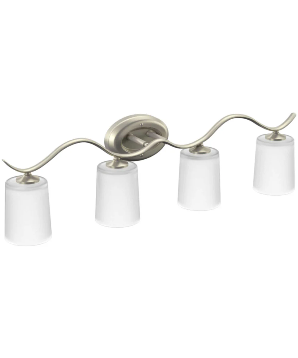 Inspire 4-Light Etched Glass Traditional Bath Vanity Light Brushed Nickel - Image 11