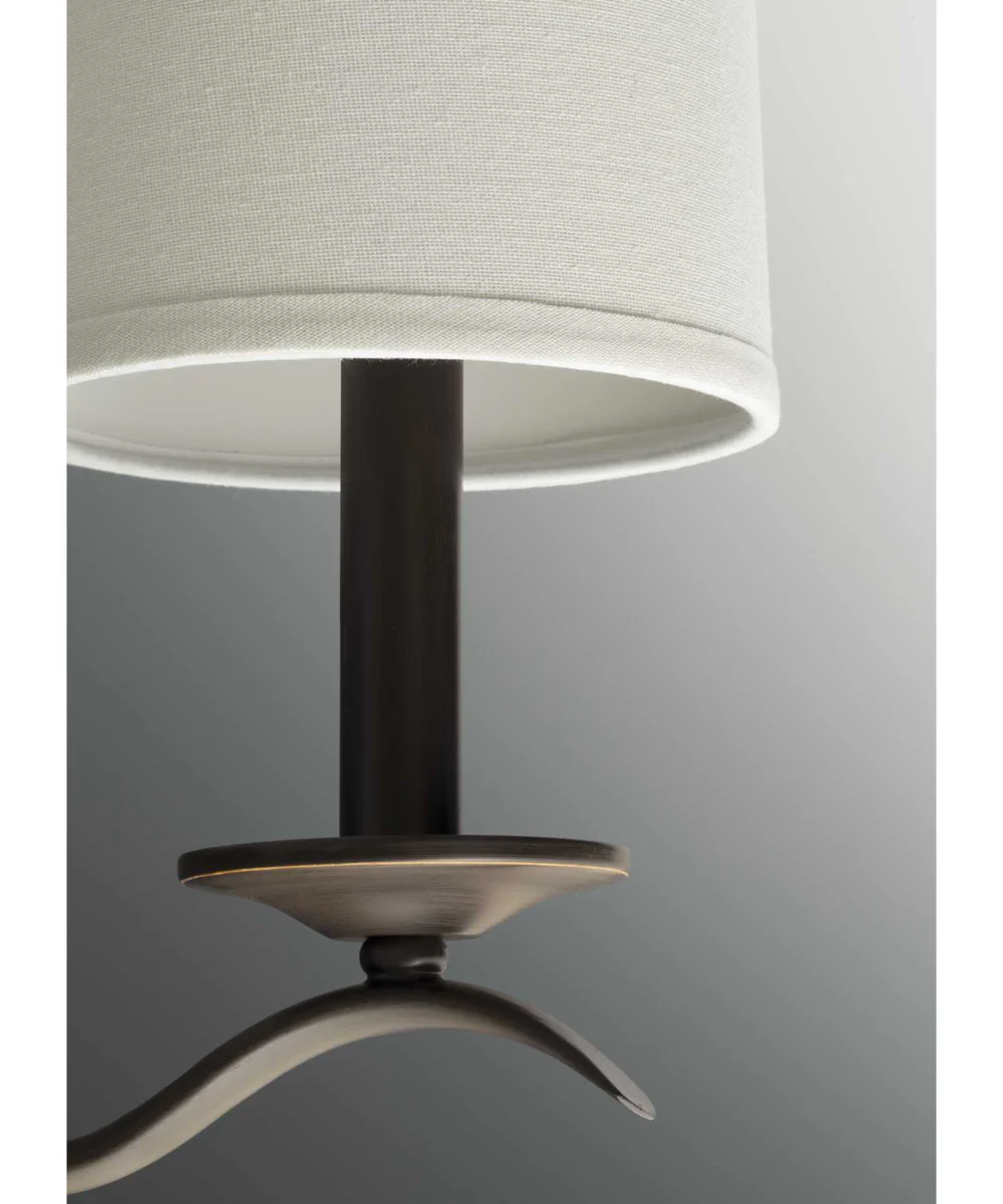 Inspire 9-Light Off-White Linen Shade Traditional Chandelier Light Antique Bronze - Image 4