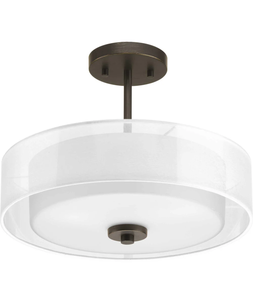 Invite 3-Light 15" Semi-Flush Convertible Antique Bronze