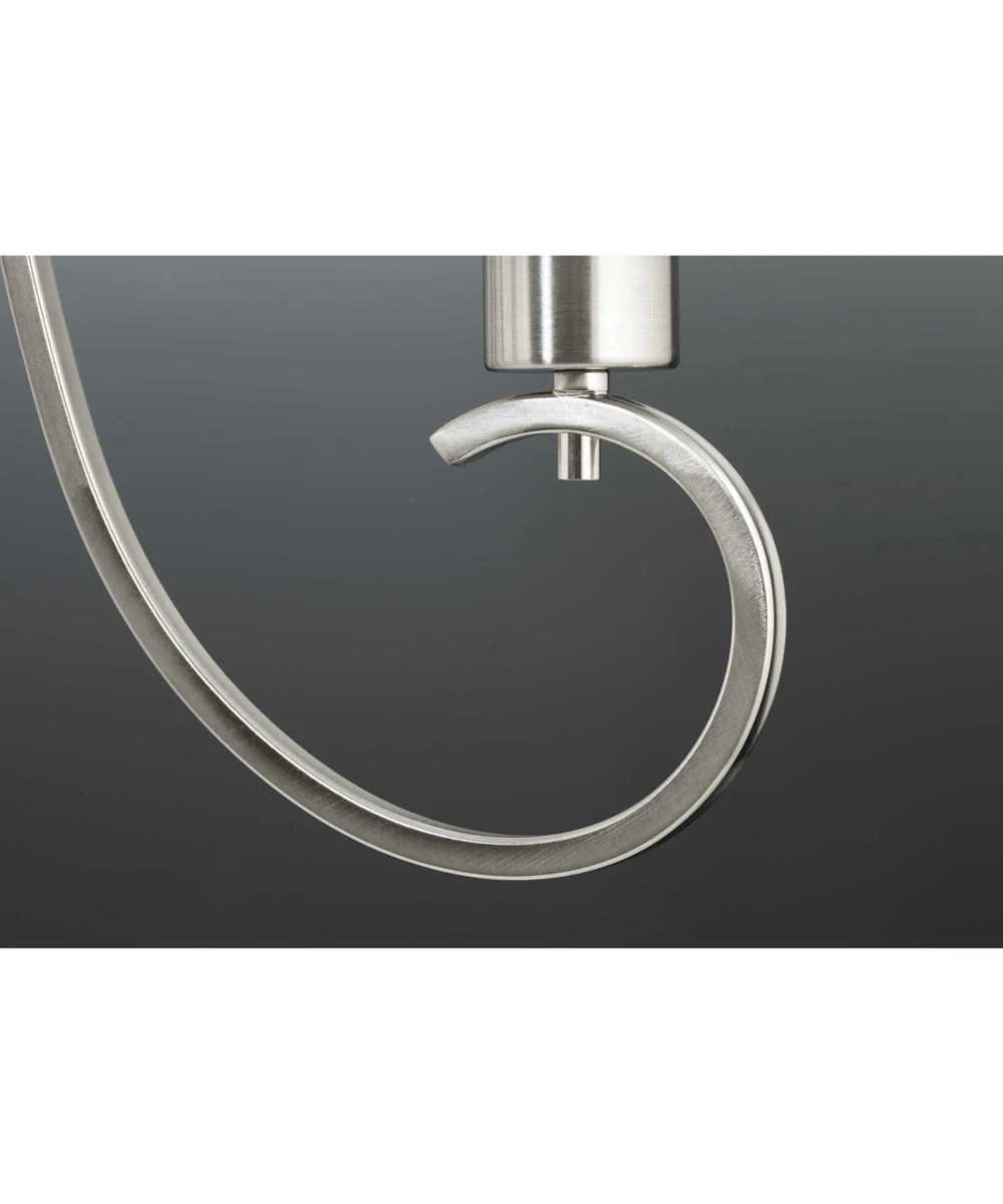 Invite 3-Light White Silk Mylar Shade New Traditional Chandelier Light Brushed Nickel - Image 3