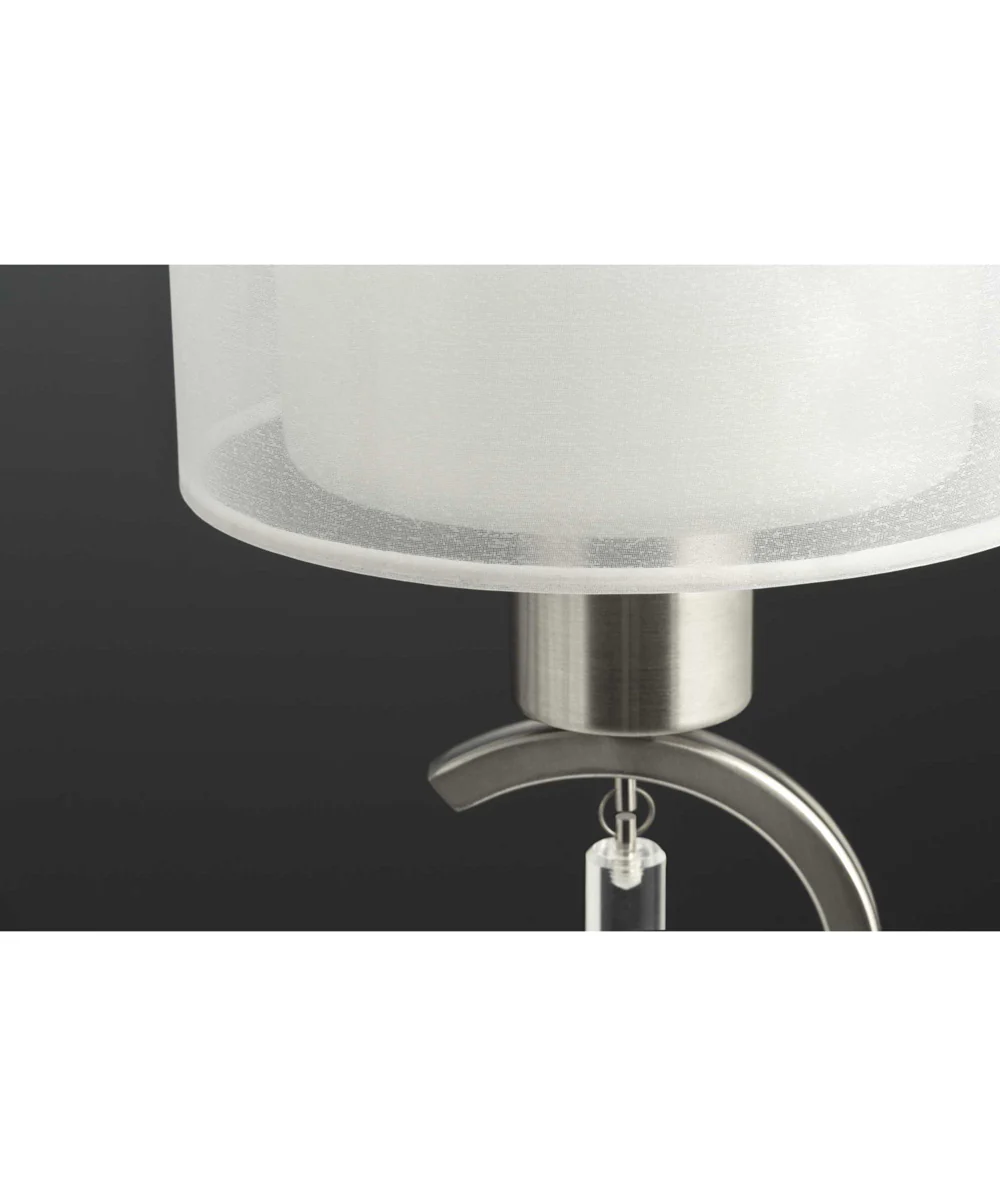 Invite 3-Light White Silk Mylar Shade New Traditional Chandelier Light Brushed Nickel - Image 7