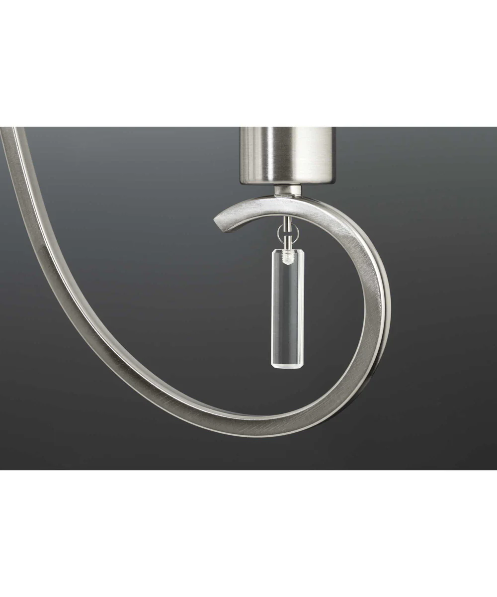 Invite 5-Light White Silk Mylar Shade New Traditional Chandelier Light Brushed Nickel - Image 2