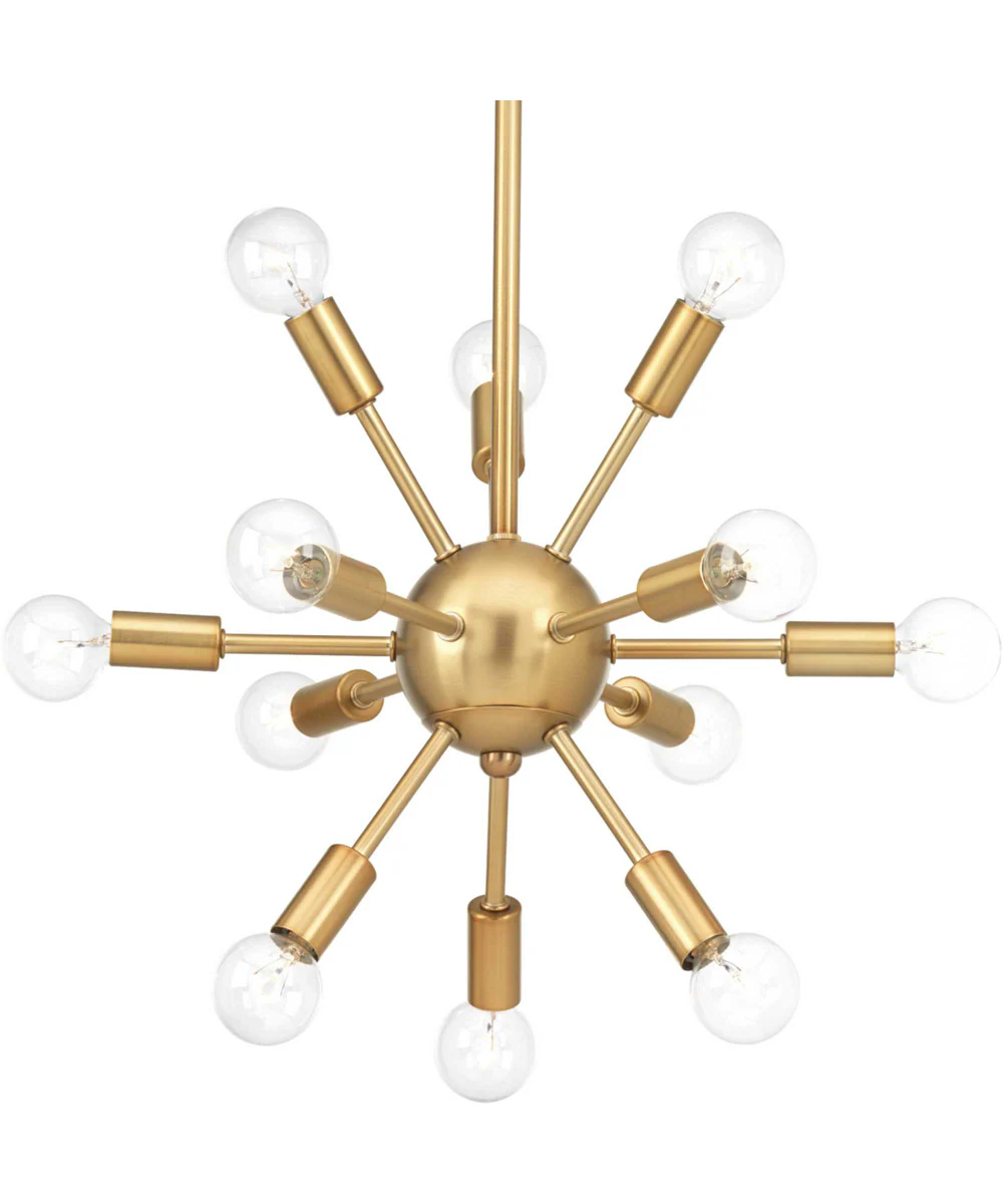 Ion 12-Light Mid-Century Modern Chandelier Light Brushed Bronze - Image 3