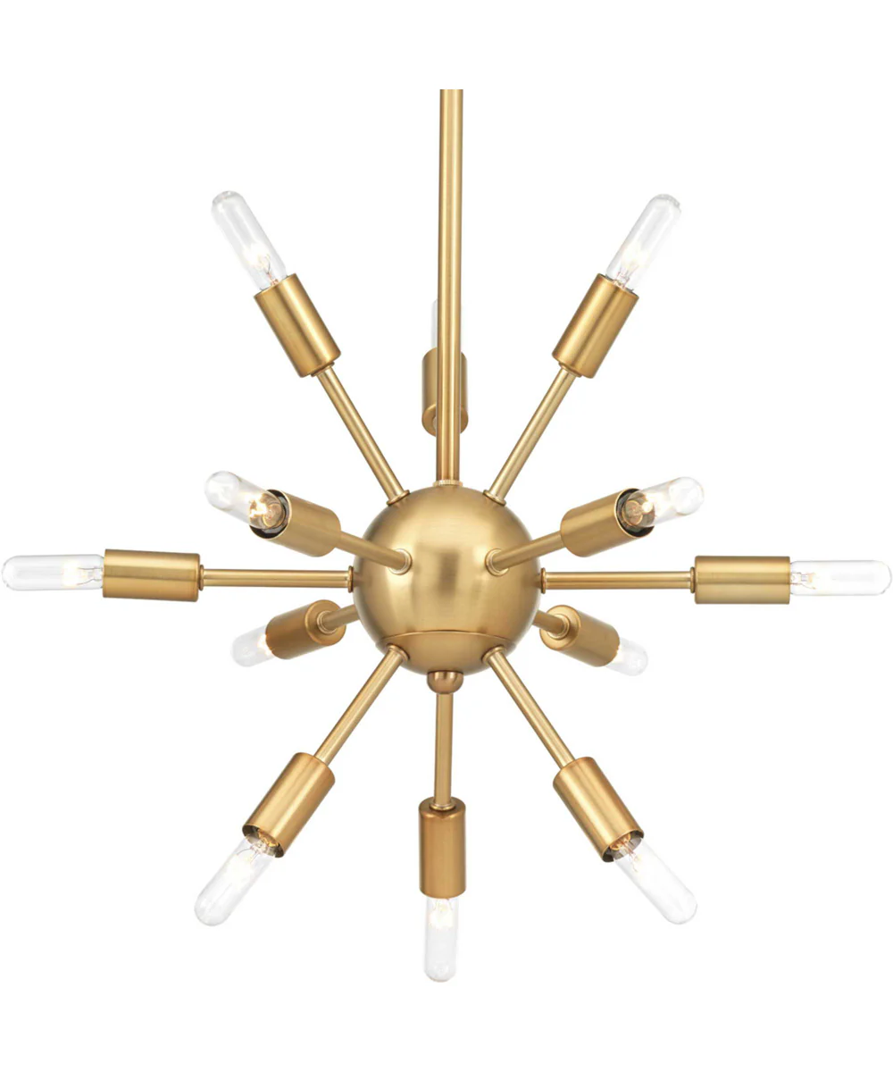 Ion 12-Light Mid-Century Modern Chandelier Light Brushed Bronze - Image 4