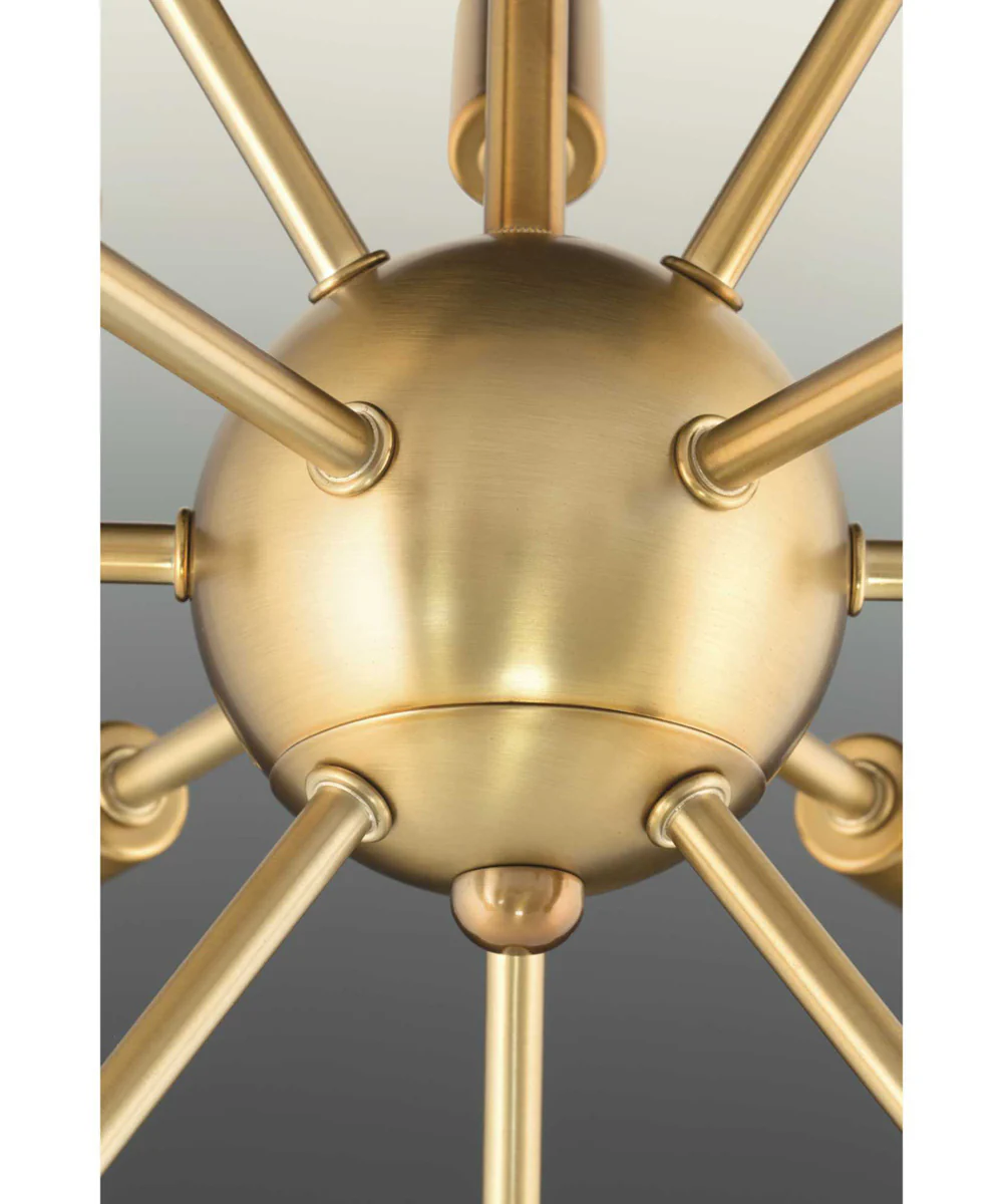 Ion 12-Light Mid-Century Modern Chandelier Light Brushed Bronze - Image 6